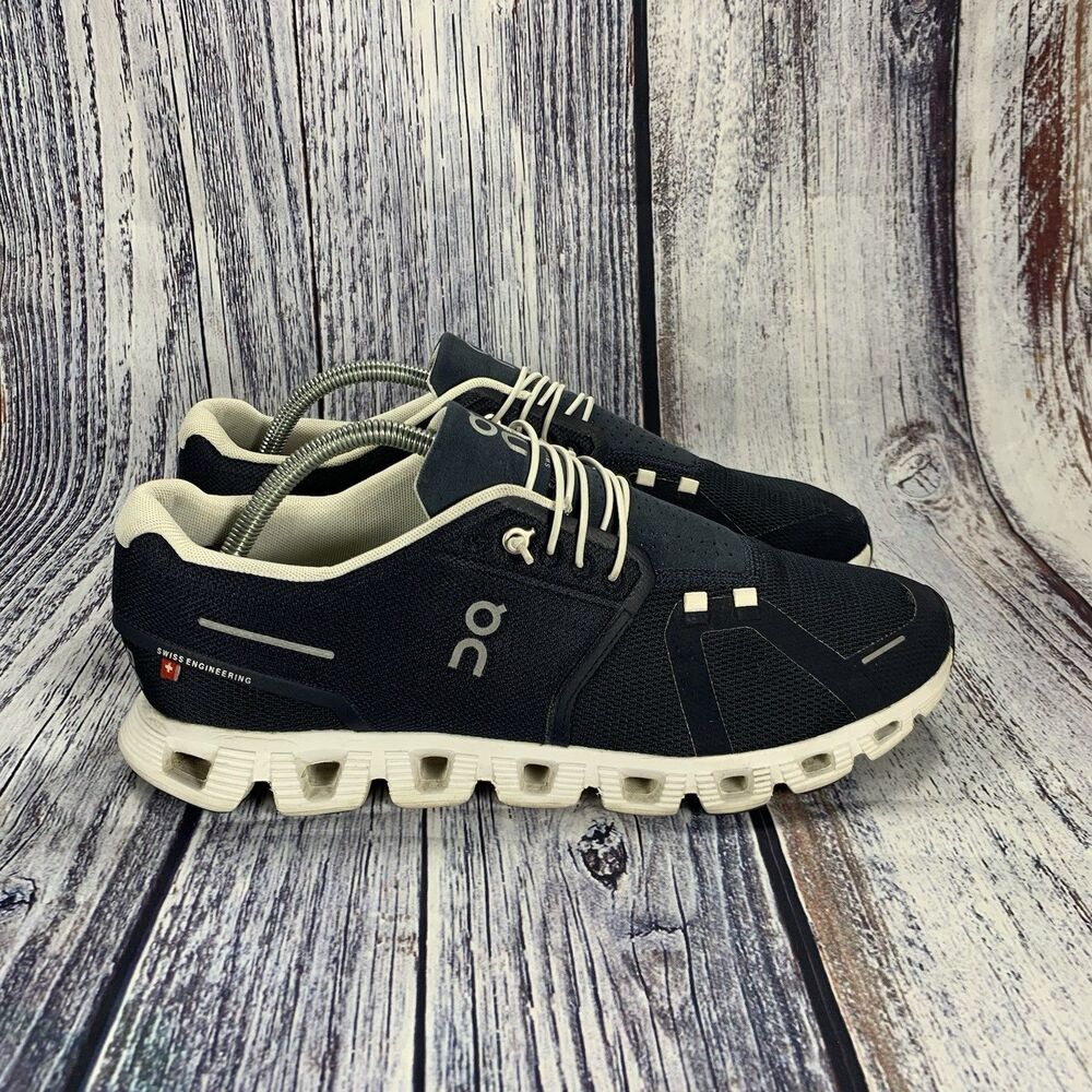 On Running Men's Black and White Cloud Athletic Shoes
